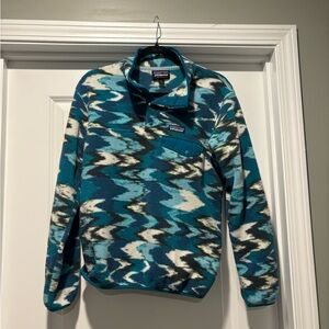 Patagonia Lightweight Synchilla Snap-T Pullover Trout Tales Blue Women's Small